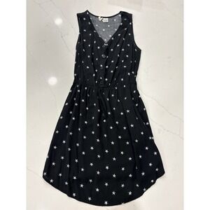 Mimi Chica Dress Black with‎ White Stars Size Small 33" Top to Bottom